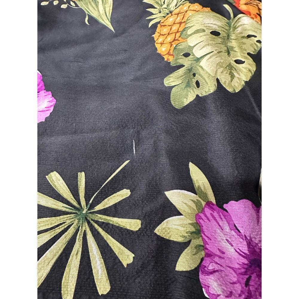 Silkland 100% Silk jacket Blazer Black Tropical Flowers 16 Resort vacation beach - Picture 11 of 13